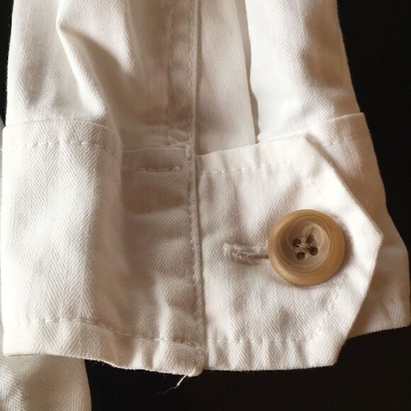 Gap denim jacket  Four pockets buttons Small Cream with light striped detail - Picture 8 of 8